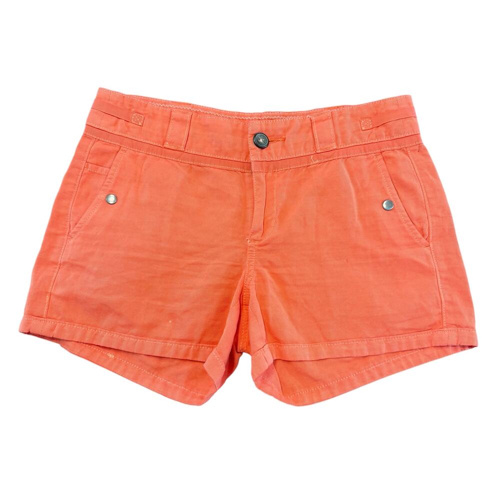 Anthropologie Hei Hei coral orange cotton shorts, pockets, Size US 4